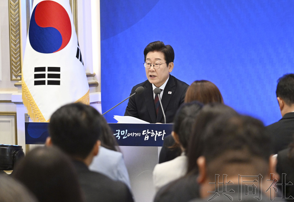 详讯：韩总统李在明就职一个月记者会表明访日意愿